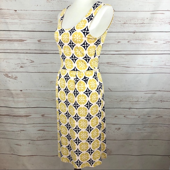 Boden Mod Lemon Print Geometric Print Dress - Picture 4 of 8